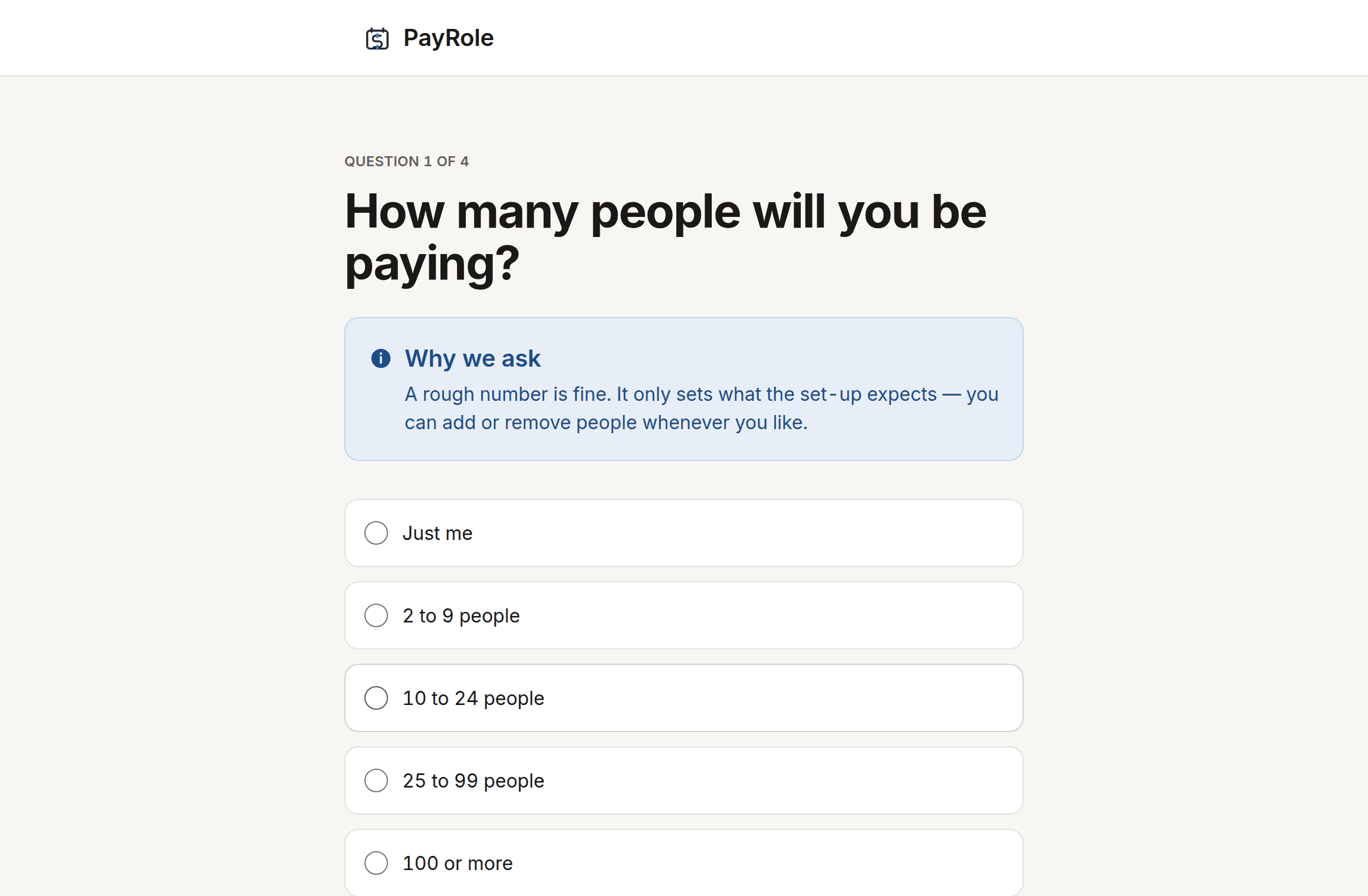 A set-up question asking whether anyone will be working in more than one state.