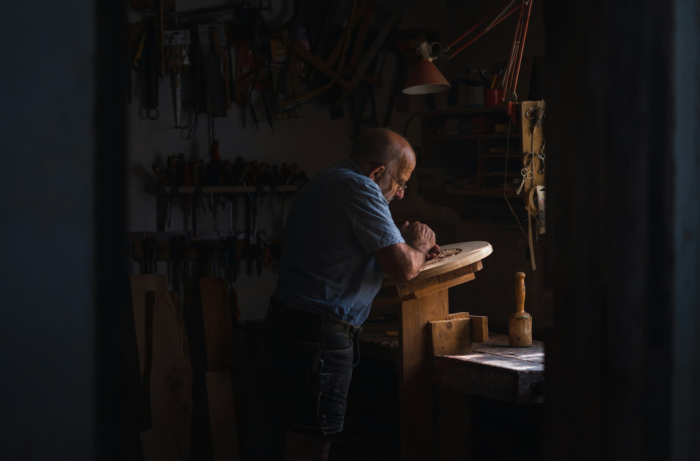 a man working in a shop
